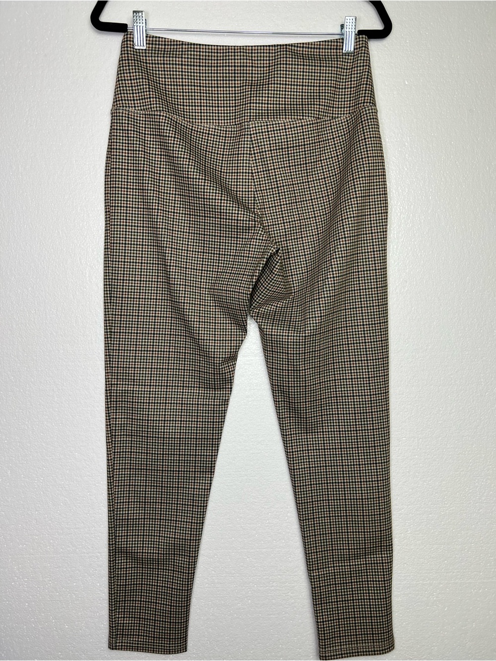 Per Se Tummy Control Leggings l M Plaid Stretch Pull On Pants Brown Checkered - Picture 4 of 6